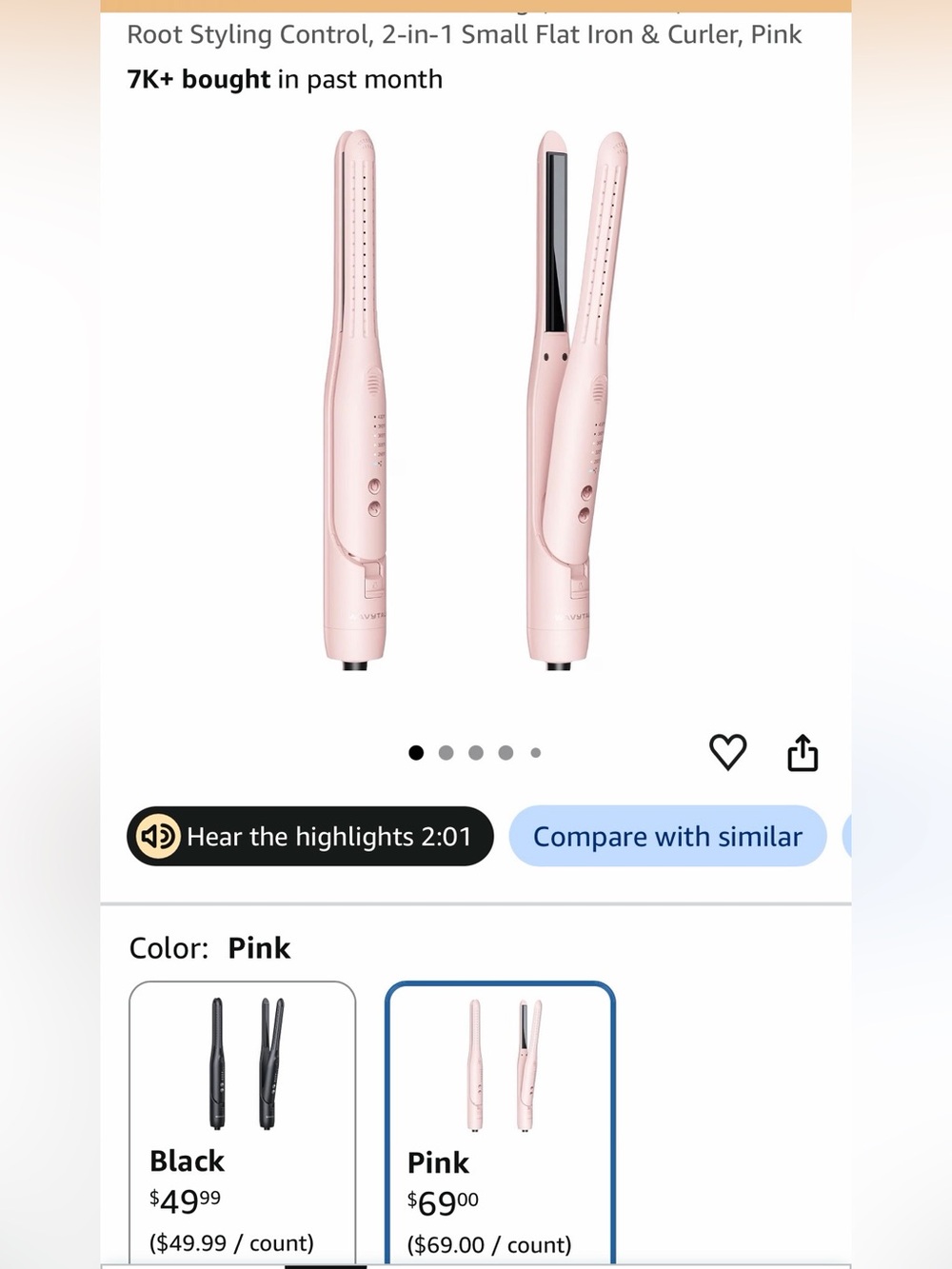 Wavytalk Cool Curl Pencil Hair Styler - Pink - Picture 4 of 4
